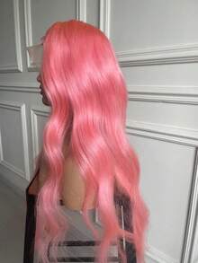 Pink 13X4 HD Lace Front Wigs Human Hair 250 Density Body Wave Glueless Wigs Human Hair Pre Plucked With Baby Hair Brazilian Water Wave Human Hair Wig For Women Swiss HD Natural Looking - 粉色 - 查看 4
