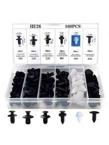 100 Pieces Of General Motors Plastic Fastener Clips - General Motors' Replacement Push Pin Rivets, Suitable For Internal Panels/Bumpers/Grilles/Luggage Linings, Easy To Install Body Clip Combination Kit, Durable Plastic Anti Fracture, Essential For Car Maintenance/Replacement | Automotive Fastener Clip Kit Suitable For Various Sedans, Motorcycles, SUVs - Multicolor - View 5