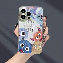 Funda de Monstruito de Patrón de Caricatura Compatible con 15/14/13/12/11/XS/XR/X//8//Plus/Pro - transparente - Ver 7