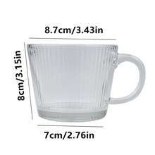 1pc Glass Cup With Handle, Suitable For Coffee, Breakfast, High Borosilicate Glass Coffee Mug Or Water Cup - Multicolor - View 2