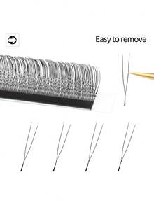 Nối mi giả 3D/4D/5D hình chữ U/W, 12 hàng, làm từ lông chồn, độ dày cao. - màu đen - Xem 36