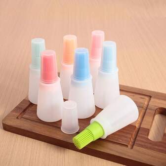 1pc Silicone Oil Brush, Basting Brush With Cover And Measurement Scale For Kitchen Baking And Grilling