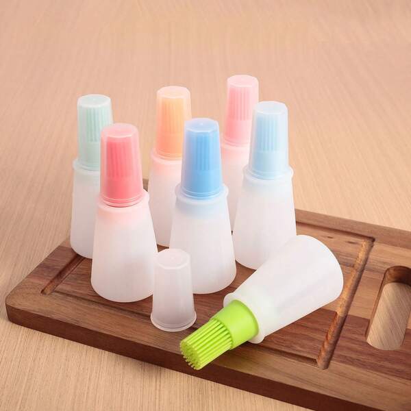 1 Stück Silikon Öl Pinsel, Bestreichungspinsel mit Abdeckung und Maßskala für Küche, Backen und Grillen