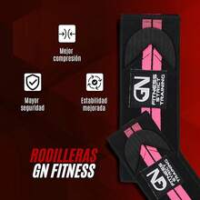 GN FITNESS Vendas Para Rodillas Gym, Wraps Para Rodilla Gym, Rodillera para Gym, Equipo de entrenamiento de pesas, Evita lesiones en tus articulaciones, Unise (Negro) - rosa - Ver 3