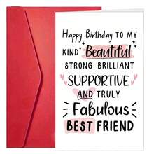 1/2/5/10 件闺蜜生日贺卡、送给闺蜜姐姐的生日贺卡、送给闺蜜的生日贺卡、祝我最棒的闺蜜生日快乐 - 彩色 - 查看 16