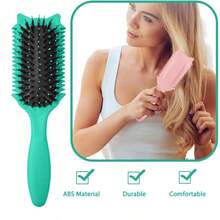 2PCS Professional Curl Defining Brush For Coils, Waves & Curly Hair - Reduce Frizz & Breakage, Add Volume & Shine | Ergonomic All Hair Types Brush - màu xanh lá - Xem 7