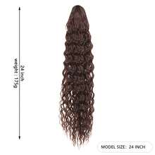 Extensiones de cola de caballo rizada con clip, peluca de cola de caballo sintética con cordón, onda de agua larga de 24/30 pulgadas, pieza de pelo falsa de cola de caballo afro para mujeres