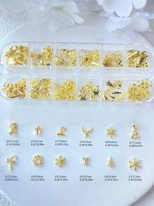 TSZS 120 pezzi/Scatola Decorazioni per unghie a forma di fiocco di neve natalizie, bellissimi accessori fai-da-te per unghie a forma di fiocco di neve invernale