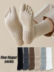 1/3/6 Pairs Men/Women Multicolor Five Toe Socks, Crew Socks, Sports Socks, Minimalist Fashion Versatile Toe Socks, Spring/Summer/Autumn/Winter