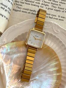 1 Pc New Fashionable Ladies Watch, Stylish & Simple, Luxury Style, Elegant & Versatile Quartz Bamboo Band Watch