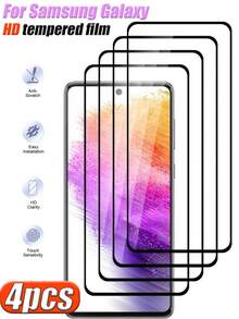 4 pezzi Pellicola protettiva in vetro temperato ultra-trasparente, durezza 9H, alta sensibilità, anti-graffio, impermeabile, compatibile con Samsung Galaxy S20 FE/S21 FE/S23 FE/S24 FE/A02/A02S e la maggior parte dei modelli di telefono