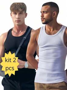 Men T-Shirts - Blanco y Negro - Ver 2