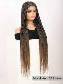 Full Lace Front Box Braided Wigs For Women 36 Inches Knotless Cornrow Braids Lace Frontal Wig Synthetic Braided Wig Daily Used