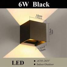 LED Wall Light, Square Up & Down Lighting Outdoor Wall Lamp, Waterproof Porch Light For Home Decor, Suitable For Outdoor Patio/Yard/Garden/Stairway/Street/Living Room/Bedroom/Kitchen/Bathroom/Hallway/Corridor, Choose Material As Needed - Đèn tường LED vuông chống nước - Xem 13