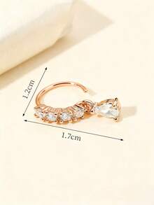1 Pc Luxury Minimalist Set Of Micro-Solid Diamond Drop Ear Bar Claspers - Available In Gold, Rose Gold Or Silver Delicate And Exclusive Daily Commuting Accessory. - Silver - View 9