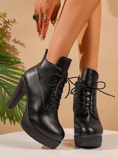 2025 Damen Schnür-High-Heel Modestiefel