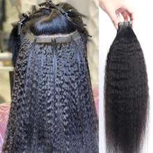 20片胶带式接发片，真人发丝，卷发和直发，自然纹理，隐形双面胶接发片 - Natural Black - 查看 2