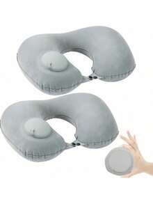 1 szt. nadmuchiwana poduszka na szyję w kształcie litery U, poduszka podróżna z TPU z funkcją pompowania, poduszka z chłodzącym żelem