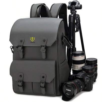 Multifunctional Waterproof Photography Backpack, Fits Canon Nikon DSLR Mirrorless Cameras, With Laptop & Drone Storage, Waterproof Shockproof, Suitable For Camera, 15.6" Laptop, Drone, Universal Professional Camera Backpack, Compatible With Multiple Brands, Waterproof Large Capacity, With Drone Compartment