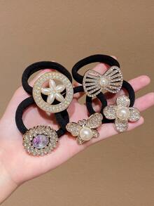 5/10pcs Girls Colorful Elastic Hair Ties - Mixed color - View 5