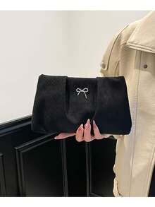 Autumn/Winter New Corduroy Large Capacity Clutch Bag, Fashion Versatile Party Makeup Bag