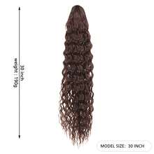 Extensiones de cola de caballo rizada con clip, peluca de cola de caballo sintética con cordón, onda de agua larga de 24/30 pulgadas, pieza de pelo falsa de cola de caballo afro para mujeres