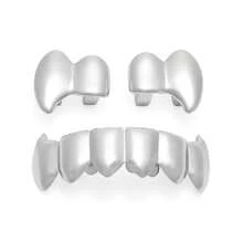 1 Pair Copper Alloy Fang Tooth Hiphop Teeth Jewelry, Party/Nightclub Decoration, Carnival Accessory, Unisex Personalized Stage Props, Includes Dental Mold For Adjustable Fit