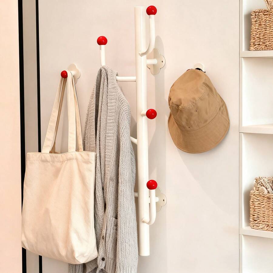 Wall-Mounted Coat Hook No-Drill Door Hook Hanging Coat Rack Heavy-Duty Load Capacity Nail-Free, No-Trace Coat Hook - Multicolor - View 1