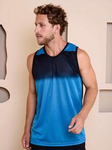 Men's Sublimated Grade Breathable Tank Top For Workout Gym Simple Summer Regular Fit No Halloween - 青碧色 - 查看 4
