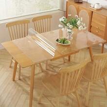 1pc 2.0mm Thick Transparent Protective Desk Mat, Durable Heat-Resistant Table Pad For Living Room, Dining Room, Kitchen, Bedroom, Premium Luxury Design - White - View 5