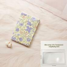 1PC A5/A6 Blue Flower Cloth Book Cover, Planner Case Cover Protective Shell Journal Cover Protector Office Stationery Supplies, Give Away 1pc Transparent Magnifying Lens, Can Be Used As A Bookmark - Single Piece - View 15