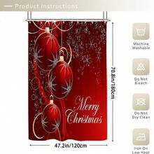 1/3/4 Peças Conjunto de Cortina de Chuveiro e Acessórios de Lanternas Vermelhas de Natal, Acessórios Impermeáveis e Resistentes ao Desgaste, com 12 Ganchos - Inclui Tampa de Assento Sanitário, Tapetes de Banho e Tapetes - Tecido de Poliéster Antiderrapante - Lavável - Perfeito para Decoração de Feriados, Casa/Quarto/Residência/Decoração Ocidental - Multicolorido - Visão 18