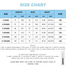 UPORPOR Vestido de princesa con luz LED para niñas, ropa de disfraz de princesa con capa azul (Baterías no incluidas) - Azul - Ver 7