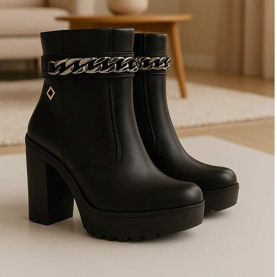 Women Fashion Boots - 黑色 - 查看 1