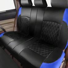 9PCS Car Seat Cover PVC Fabric Fashion Sport Seat Cover Car Interior Accessories,Car Seat Cover Full Set - Màu xanh lam - Xem 3