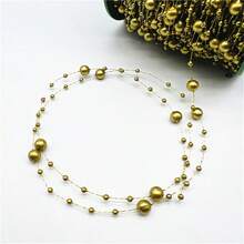 5码8毫米圆形珍珠串珠链花环花朵亚克力珠子适用于婚礼圣诞装饰DIY珠宝配饰