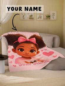 1件可定制文字家庭毯,女孩图案纪念毯。适合女孩、男孩、成人,情人节礼物,轻便,婴儿毯,个性化披毯,个性化照片毯,个性化婴儿毯,新生儿毯,返校时尚,家庭必备 - 彩色 - 查看 8