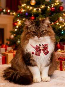 10件全新圣诞蝴蝶结、圣诞老人、公仔狗猫宠物吊坠、圣诞宠物配饰、宠物领带、宠物装饰，适合节日派对，款式随机 - 彩色 - 查看 3