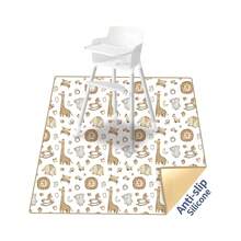 1pc Cute High Chair Mat, Baby Splash Mat, Suitable For Under High Chair/Arts & Crafts, Waterproof Anti-Spill Mat, Non-Slip Splash Guard, Washable, Also Can Be Used As Tablecloth