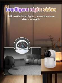 Indoor Smart Security Camera 360° Rotation Baby Pet Monitor With Two-Way Audio And SD Card Video Storage