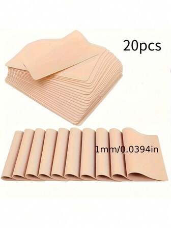 A Pack Of 20pcs Of 7.56*5.59 Inch Skin For Tattoo Practice For Micro-Artists, Featuring 1 Mm Special Color Test Skin, Suitable For Line Practice.