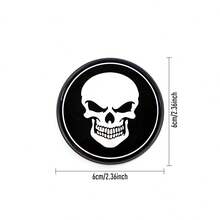 4pcs Skull Head Car Wheel Hub Center Caps, 3D Car Wheel Hub Emblem Sticker Covers 56mm