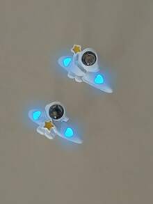 ATLVXJL Bộ 2 chiếc nhẫn hạt phát sáng hình trái tim, phi hành gia, ngôi sao, dành cho cặp đôi/tình bạn, thích hợp đeo hàng ngày hoặc làm quà tặng ngày Valentine. - Nhiều màu - Xem 7