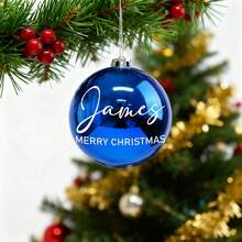 1pc Personalized Christmas Ball Ornament, Christmas Tree Decoration, Christmas Gift, New Year Gift, Customized Christmas Ornament - Multicolor - View 11