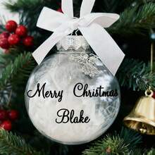 1 quả bóng trang trí Giáng sinh tùy chỉnh "Tôi có một thiên thần trên thiên đường - Tôi gọi cô ấy" có lông vũ, quà tặng kỷ niệm, đồ trang trí hình bướm, đồ trang trí Giáng sinh cá nhân hóa - Thiên thần 2 - Xem 9