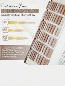 1 Set (5 Pcs) Gold Foil Embossed Large Font Bible Index Tabs - Khaki Embossed Gold Bible Book Tabs With Book Titles And Chapter/Verse Numbers - Durable Study Guide For Men & Women, Navigation Tool For Personal Or Group Bible Study, Elegant Gold Foil Embossed Design Enhances Visibility, Suitable For Daily Office And Bible Study Meetings, Scripture Marking Symbols, Church Members, Religious Scholars - Multicolor - View 6