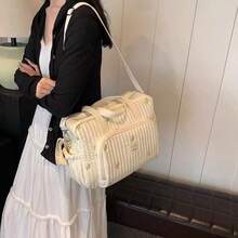 Fashionable Mama Bag With Embroidered Flowers, Handbag, Travel Bag With Large Capacity For Mother And Baby (Sac à Langer Bébé,Bebe Nouveau Né,Bébé,Grossesse,Trousse De Toilette Bébé) - 白色鬱金香 - 查看 2