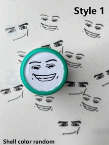 趣味符号印章 - 超级可爱有趣的黑色墨水印章 - 创意浮雕风格符号印章 - 适用于日记、日常办公、标签和标记 - 彩色 - 查看 2