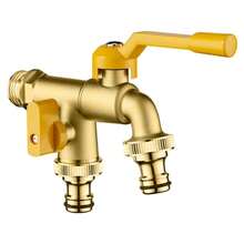 加厚户外水龙头防冻保护，庭院花园1进2出户外家用单冷快速连接双龙头