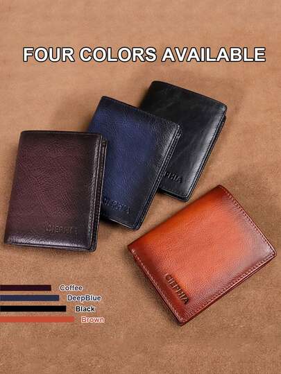  CIEPHIA RFID Blocking Cowhide Leather Trifold Wallet With 12 Card Slots 1 Coin Pouch & 2 Deep Cash Pockets For Men Anti-Theft Design, Perfect Gift For Him